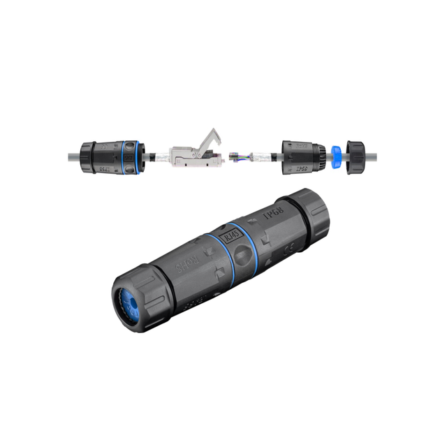 Hohlstecker Ip68 Outdoor Lan Netzwerkkabelstecker Cat.6 Stp Geschirmt Awg 22-26