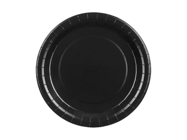 Runde Pappteller, Schwarz, 23 Cm, 6 Stück