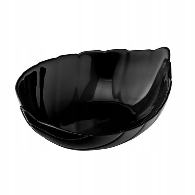 Salatschüssel Aus Glas, Blattform, Schwarz, Universell, 17,5 Cm, 330 Ml, 1 Stück.