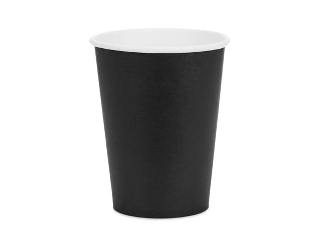 Schwarze Pappbecher, 250 Ml, 6 Stück