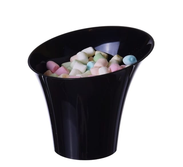 Dessertbecher Aus Kunststoff, Diagonal Geformt, 170 Ml/25 Stück, Schwarz