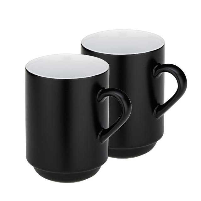 Becher, 2 Stück, Keramik, 0,3 L, Durchmesser 7,5 X 11 Cm, Schwarz / Kela