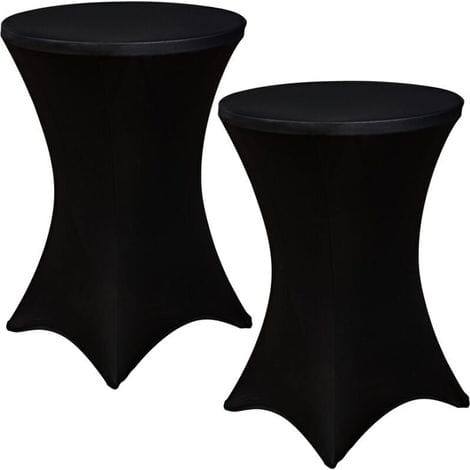 Dehnbare Cocktailtischdecke Aus Spandex, 2-teilig, 61 X 109 Cm, Tischdecke, Hochzeitsfeier, Party (schwarz, 61 X 109 Cm)