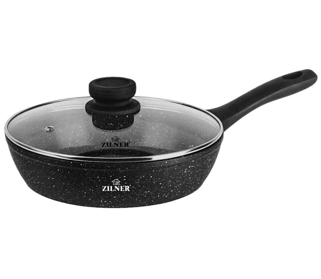 Tiefe Bratpfanne 30 Cm 3,9 L Mit Marmorbeschichtung Und Deckel, Zilner Zl-7718 9219