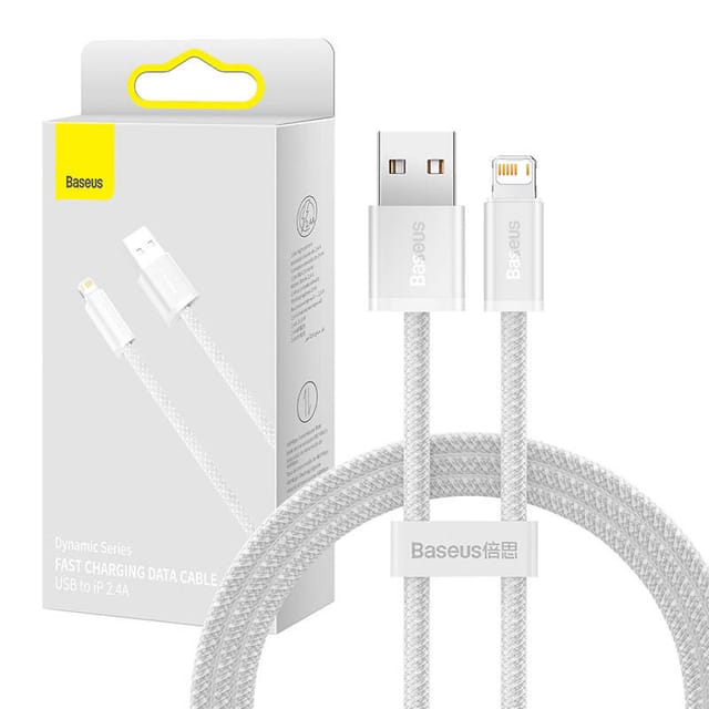 Baseus Dynamisches Usb-auf-lightning-kabel, 2,4 A, 1 M (weiß)