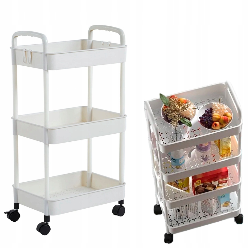 Regal Auf Rollen, Mobiler Küchenwagen, Tbr-regal, Weiß, Badezimmer