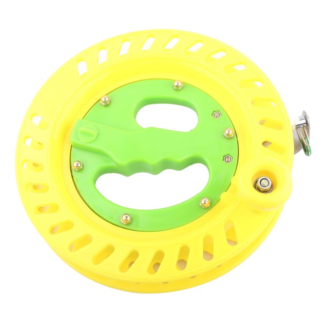 22 Cm Lange, Robuste Kunststoffspule Für Drachenschnur, Mit Spulenhalter Und Wickelwerkzeug (gelb)