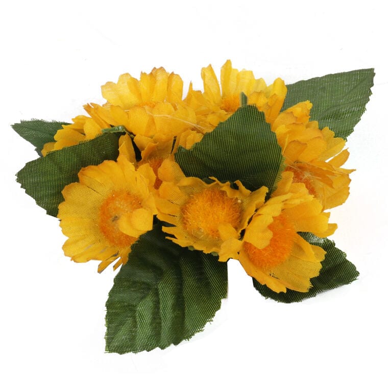 Kerzendekoration Mit Gelben Sonnenblumen, 10 Cm