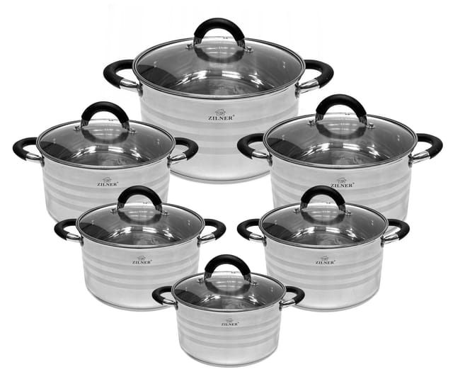 Zilner Zl-8110 12-teiliges Stahltopfset