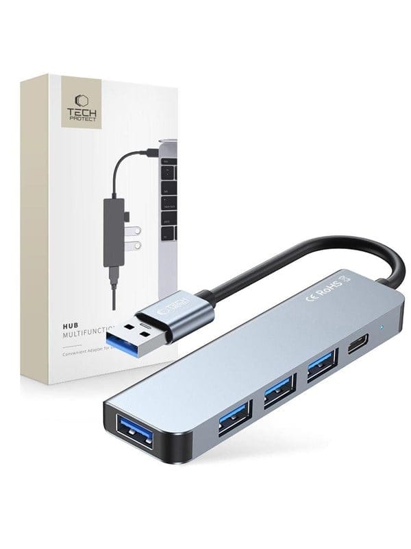 Tech-protect V0-hub Adapter 5in1 Grau