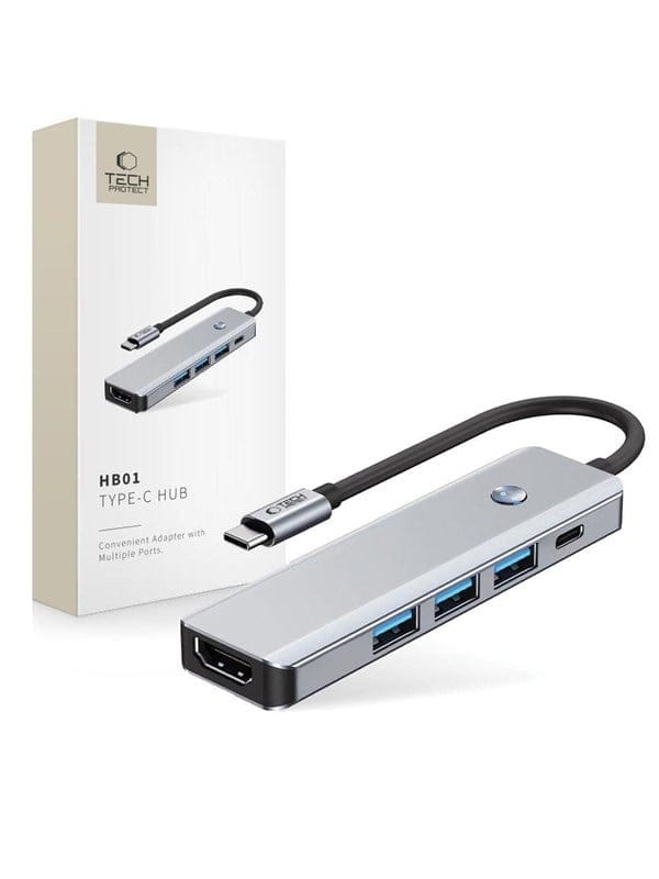 5-in-1-hub-adapter Usb-c Pd Usb-a Hdmi 4k 60hz 100w – Grau