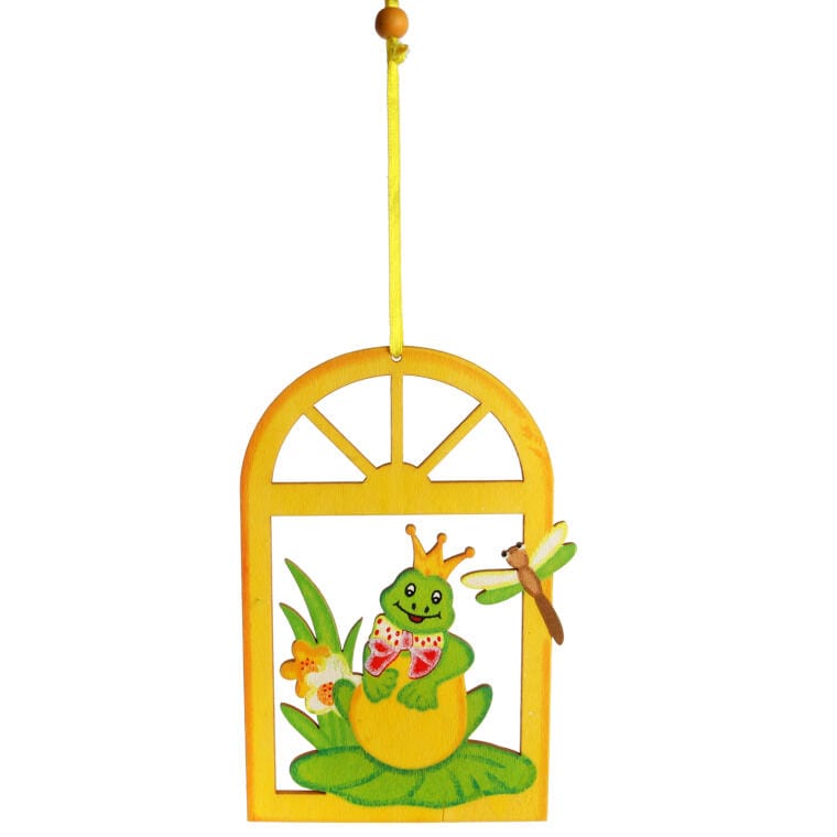 Osteranhänger „frosch Im Holzfenster“, 15 Cm