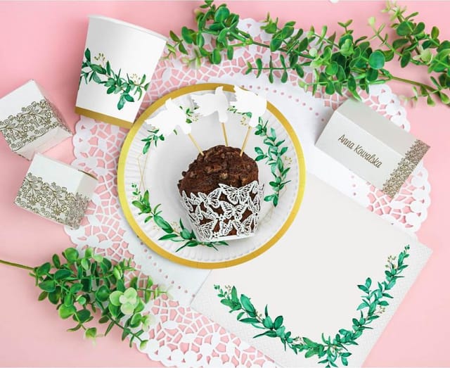 Pappteller Blätter Geburtstag 18 Cm 6 Stück.