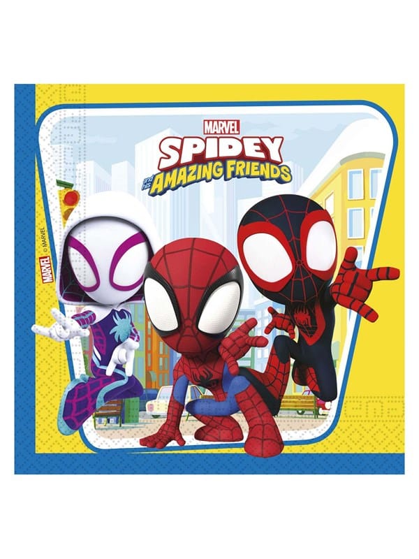 Spiderman Spidey Servietten Geburtstag 33x33cm 20 Stück.