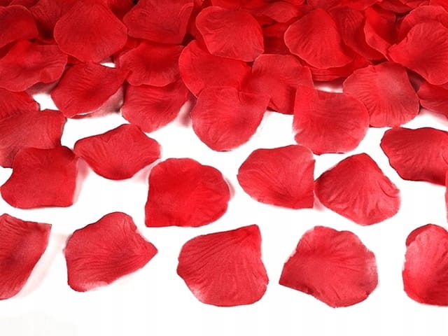 100 Rote Rosenblätter