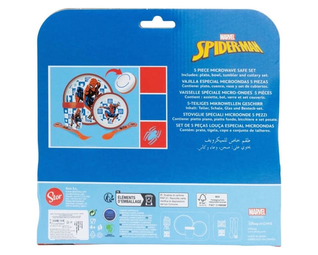 Spiderman Kindergeschirr-set, Rutschfest, 5-teilig