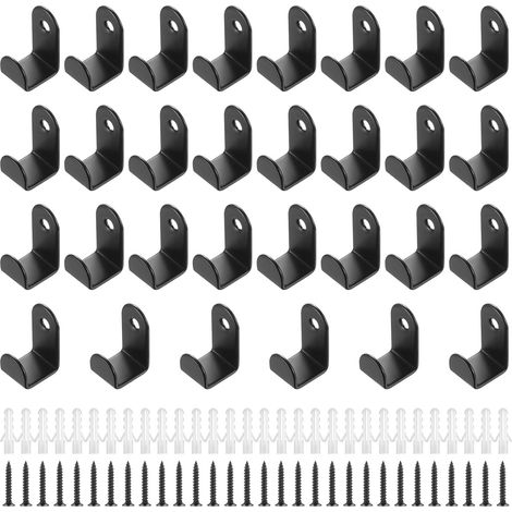 Set Mit 30 Schwarzen Wandhaken Für Mäntel, Handtücher Und Taschen, Ideal Für Zuhause, Badezimmer Und Küche.