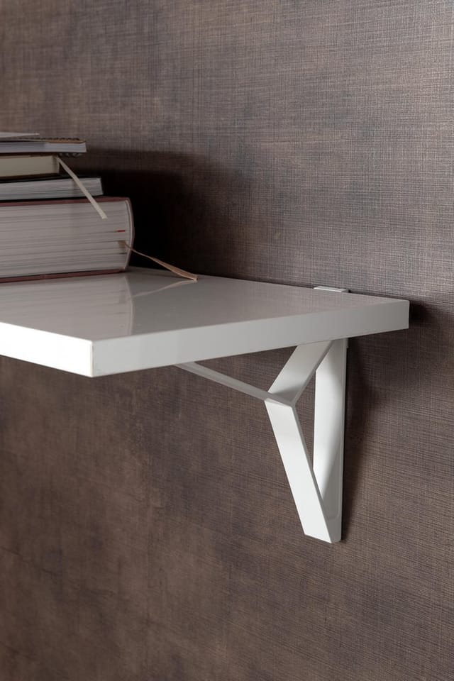 Set Mit 2 Weißen, Matten Aluminium-wandhalterungen, 16 Cm Tief Sans Marque