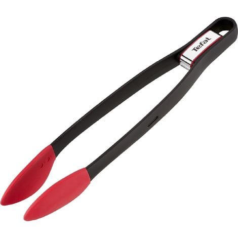 - Speisezange - Küchenaccessoire - Rutschfeste Silikonspitzen - Hitzebeständig - Zum Kochen Und Servieren - Schwarz Und Rot - 28 Cm