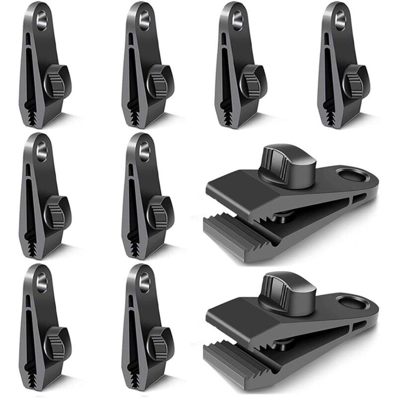 10er-pack Vorhangclips, Planenclips, Planenbefestigungsclips Für Zelte, Camping, Sonnenschutz, Windschutz, Zubehör (schwarz) - Fei Yu