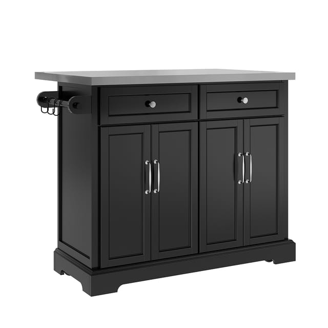 Sobuy Küchenwagen Schwarz Mit 2 Schubladen Klappbarer Küchenwagen Mit Großem Stauraum Küchenwagen Mit Ausziehtisch Aus Mdf 115×71×93 Cm Tragkraft 98 Kg Fkw71-iii-sch