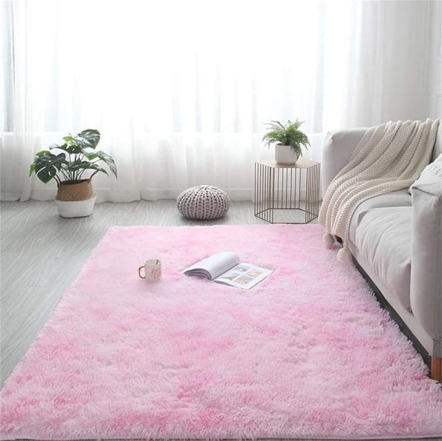 Hochfloriger Teppich Für Schlafzimmer, Wohnzimmer Oder Flur, Weich, Langflorig Und Flauschig, Rutschfest, 60 X 160 Cm, Hellrosa
