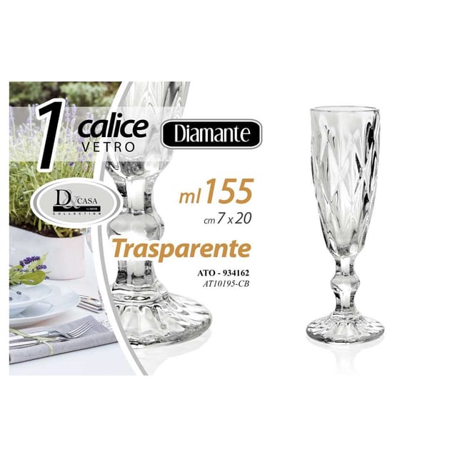 Eleganter Flötenkelch Aus Klarem Glas 155 Ml, 7x20 Cm