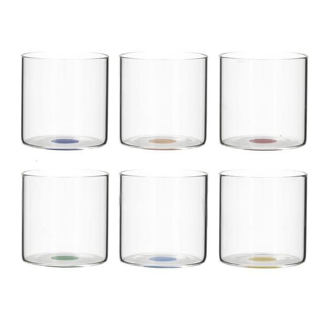 Borosilikatglas Mit Buntem Knopfdekor, 33 Cl, Zylindrisch