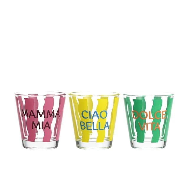Set Mit 3 Dekorierten Gläsern 25 Cl