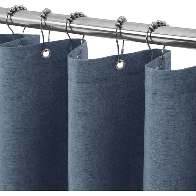 Duschvorhang Schmaler Textil Leinen Marineblau H182 X B92 Cm 1er Pack