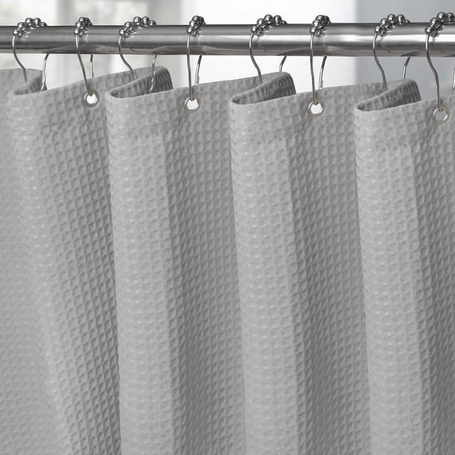 Duschvorhang Textil Waffel Hellgrau H244 X B182 Cm 1er Pack