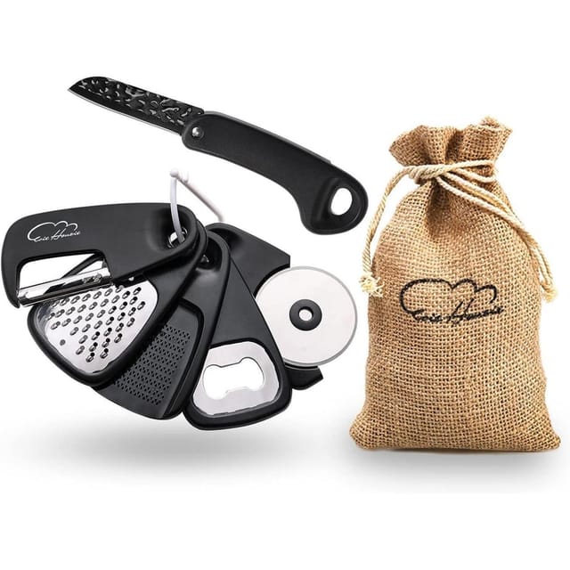 Küchengadgets Set 6-teilig Kochwerkzeuge Camping Schwarz 6pcs