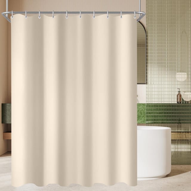 Duschvorhang 90x90cm Beige Antischimmel Wasserabweisend Polyester Badevorhang