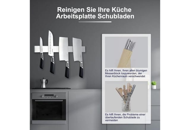 40cm Magnetleiste Messerhalter Schwarz Edelstahl Selbstklebend Magnetisch