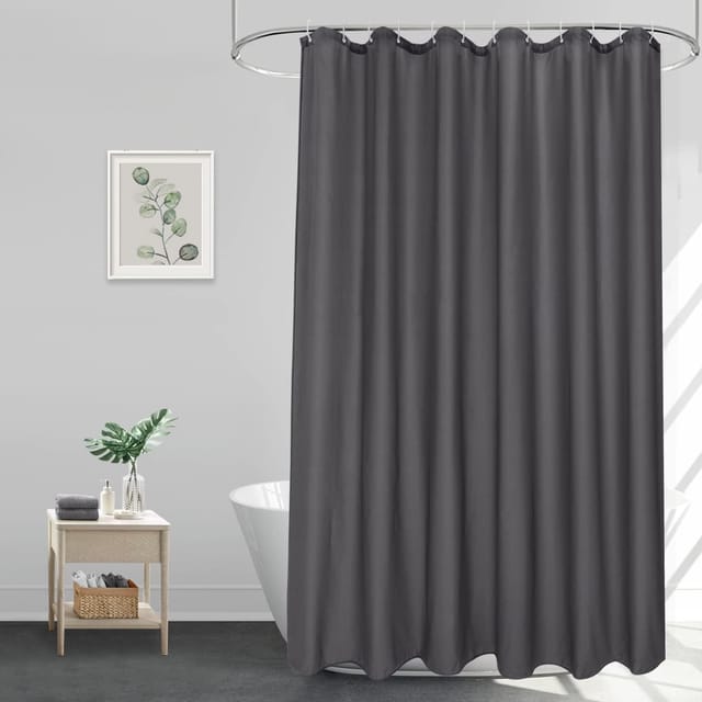 Eurcross Duschvorhang 180x180 Dunkelgrau Wasserdicht Textil Polyester Stoff