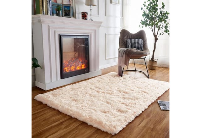Teppich Hochflor Rutschfest Quadratisch Klein 80&xd7120 Cm Beige
