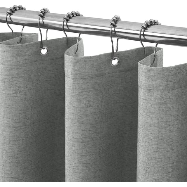 Duschvorhang Wasserdicht Anti Leinen - Grau H182 X B122 Cm (1er Pack)