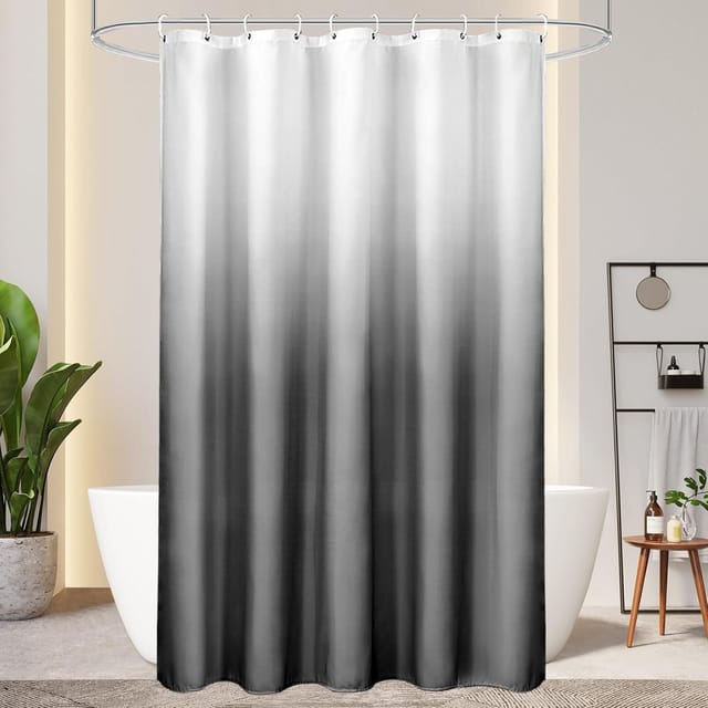 Duschvorhang 150x200cm Grau Textil 120g/m² Farbverlauf Wasserdicht Waschbar
