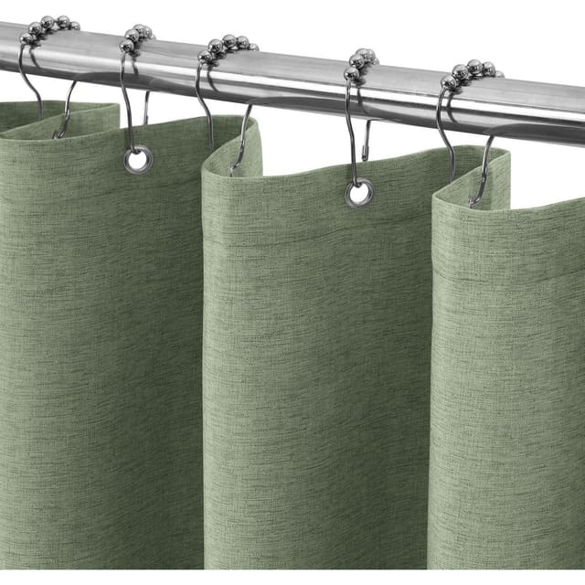 Duschvorhang Schmaler Textil Leinen - Grün H182 X B92 Cm (1er Pack)