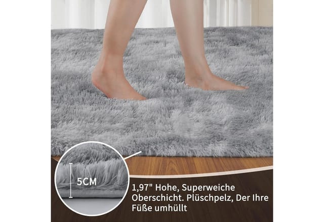 Teppich Hochflor Grau 240x300 Batik Hellgrau 240 X 300 Cm Rechteckig