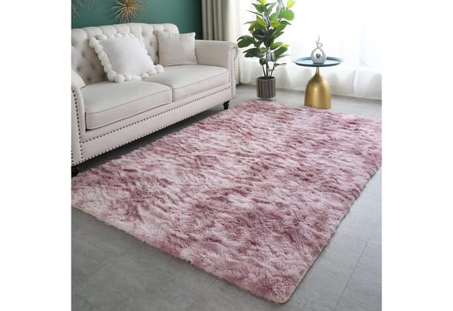 Teppich Hochflor Shaggy Wohnzimmer Schlafzimmer Rosa Lila 80 X 150 Cm