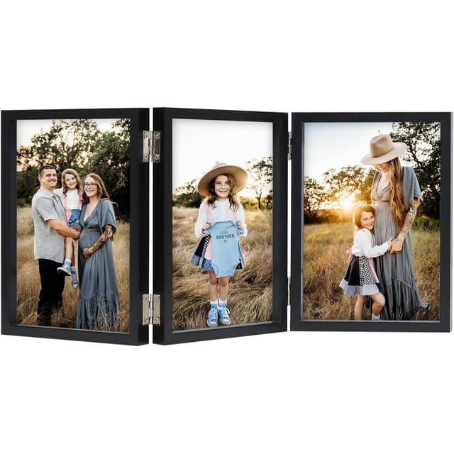 Bilderrahmen Für 3 Fotos 13x18 Cm Aufklappbar Holz Fotorahmen Glasfront