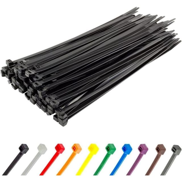 Kabelbinder 100 Stück Zugfestigkeit 54,4 Kg Uv 370 Mm X 7,6 Mm Schwarz