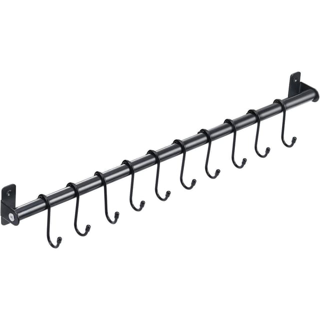 Küchenhängeleiste 10 S-haken Pfannenhalter Relingleiste 570mm