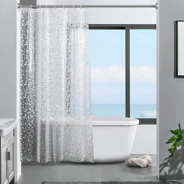 Duschvorhang Transparent 3d Steinmuster 100% Eva Material 120x180cm Anti