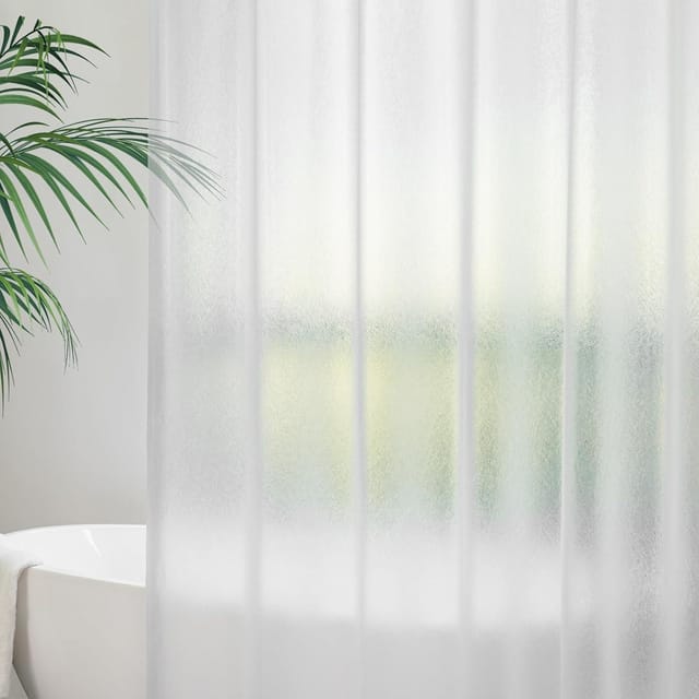Duschvorhang Lang Transparent Weiß 180x220 Mit 5 Gewicht Magneten Wasserdicht