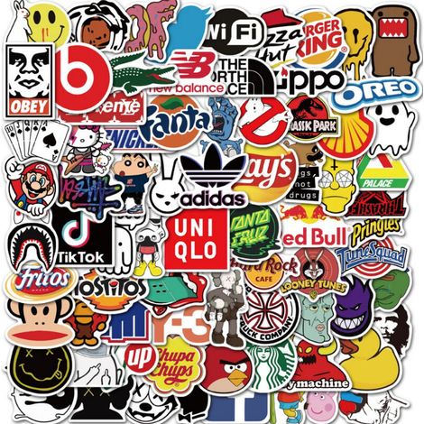 Csparcv 101 Wasserfeste Doodle-aufkleber. Vinyl-aufkleber Für Skateboards, Scrapbooking, Thermoskannen, Laptops Und Autos, Für Kinder Und Erwachsene.