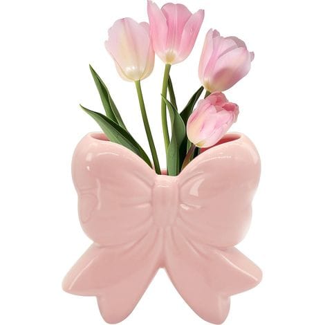 Verspielte Knotenvase, Keramik-stiftehalter, Make-up-pinselhalter, Modernes Deko-design, Geschenkidee Für Frauen, Für Zuhause, Büro, Regal, Tisch, Wohnzimmer, Klassisches Rosa