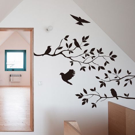 Abnehmbare Vinyl-wandaufkleber Von Csparcv Für Kinderzimmer, Astmotiv, Schwarz, 55,9 X 35,6 Cm