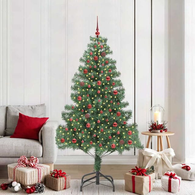 Vidaxl Weihnachtsbaum Mit 300 Leds Mit Ständer Grün 210 Cm Pvc